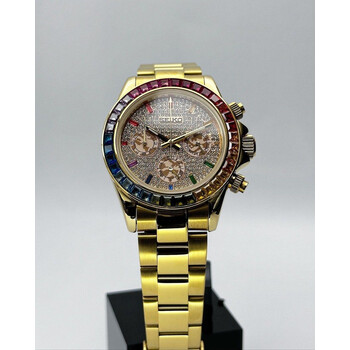 Custom Seiko Mod • Double Rainbow Diamond Daytona • 39.5mm